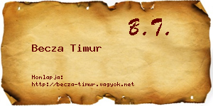 Becza Timur névjegykártya